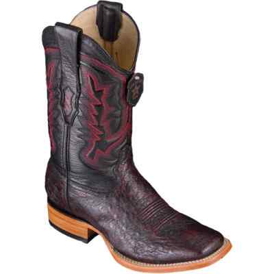 Los Altos Genuine CHERRY SMOOTH Ostrich Square Toe Western Boot EE 8279718