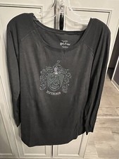 Universal Studios Harry Potter Slytherin Jewel Crest Long Sleeve Shirt XL New