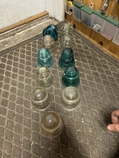 Hemingray 42 Blue And Clear Glass Telegraph Insulator Made in USA Collectible