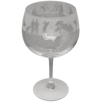 Gin Glass Decorated Golf Copa Balloon Glassware Sport Sandblast Gift Boxed Animo