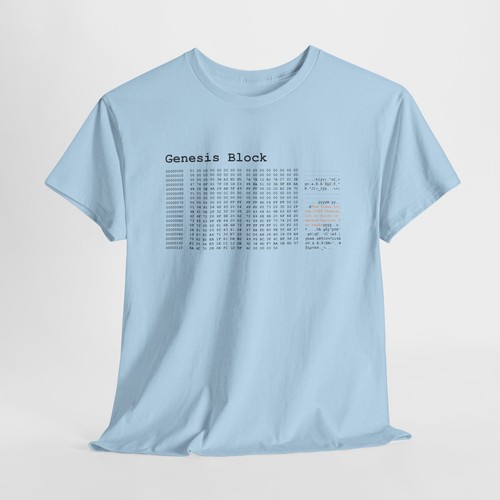 Bitcoin Genesis Block Code Heavy Cotton Tee, Genesis Block Shirt, Crypto Shirt - Picture 67 of 85