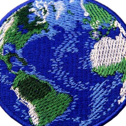 Clothing Patches Iron On Sew On Patches transfers Badges appliques Blue earth - Picture 2 of 4