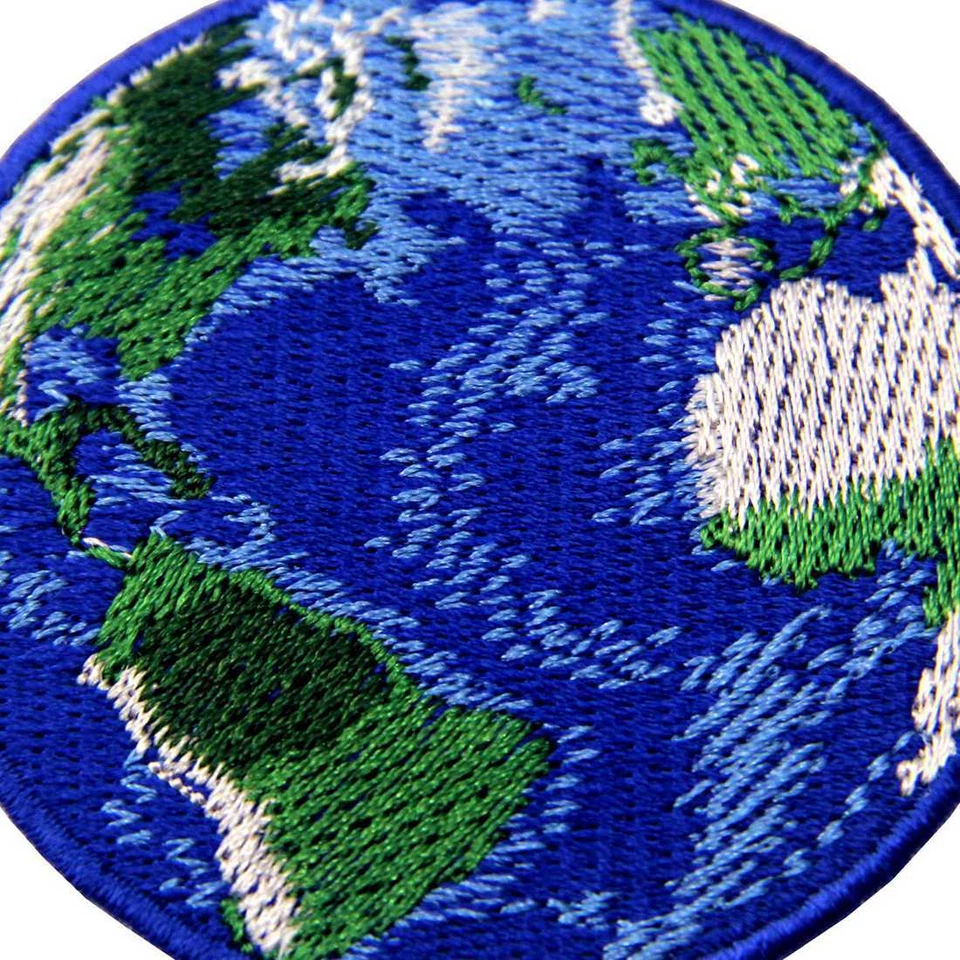 Clothing Patches Iron On Sew On Patches transfers Badges appliques Blue earth - Image 2 of 4