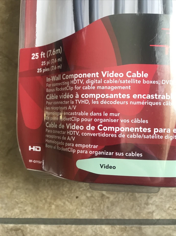 Rocketfish 25 Feet Component Video Cable HDTV Digital DVD Satellite D1 - Image 2 of 4