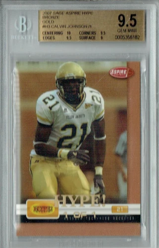 BGS 9.5 Calvin Johnson 2007 Sage Aspire Hype #H-3 Rookie Card Bronze Gold 1/1