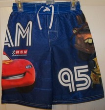 Disney Cars Team Blue Swim Suit Trunks Shorts Boys Size 6 / 7 NWT