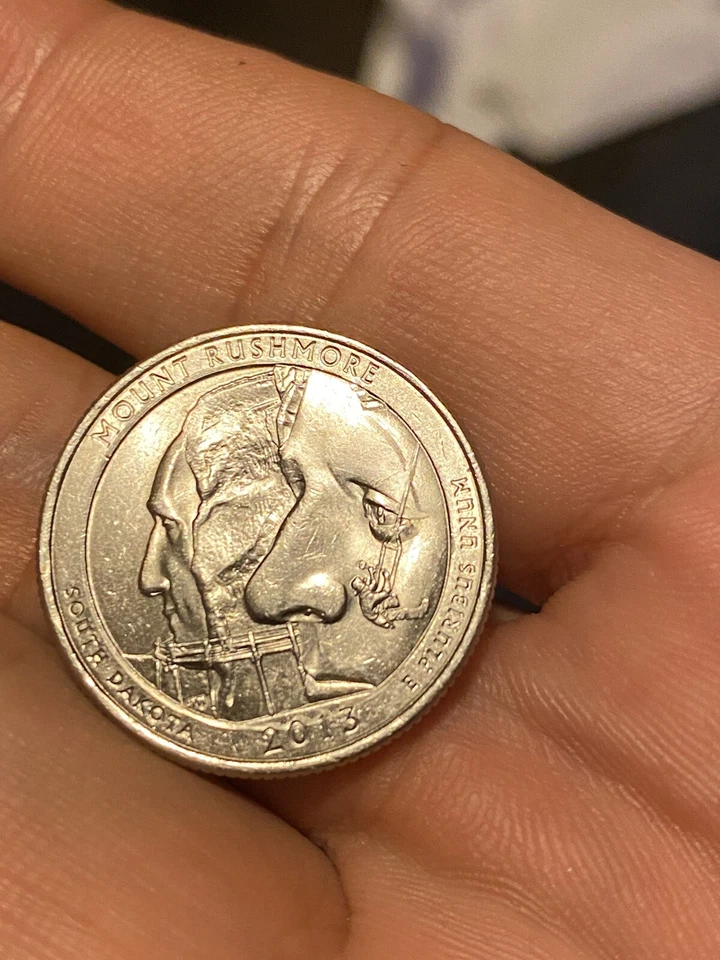 2013 p Mount Rushmore “Snot nose” Nose Candy Quarter - Image 3 of 4