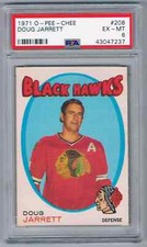 1971-72 O-PEE-CHEE DOUG JARRETT PSA 6 CHICAGO BLACKHAWKS #208