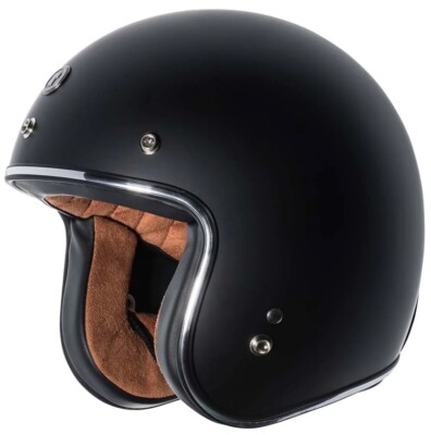 Motorcycle Helmet TORC T50 Del Mar 3/4 Open Face Cafe Retro Flat Black Medium