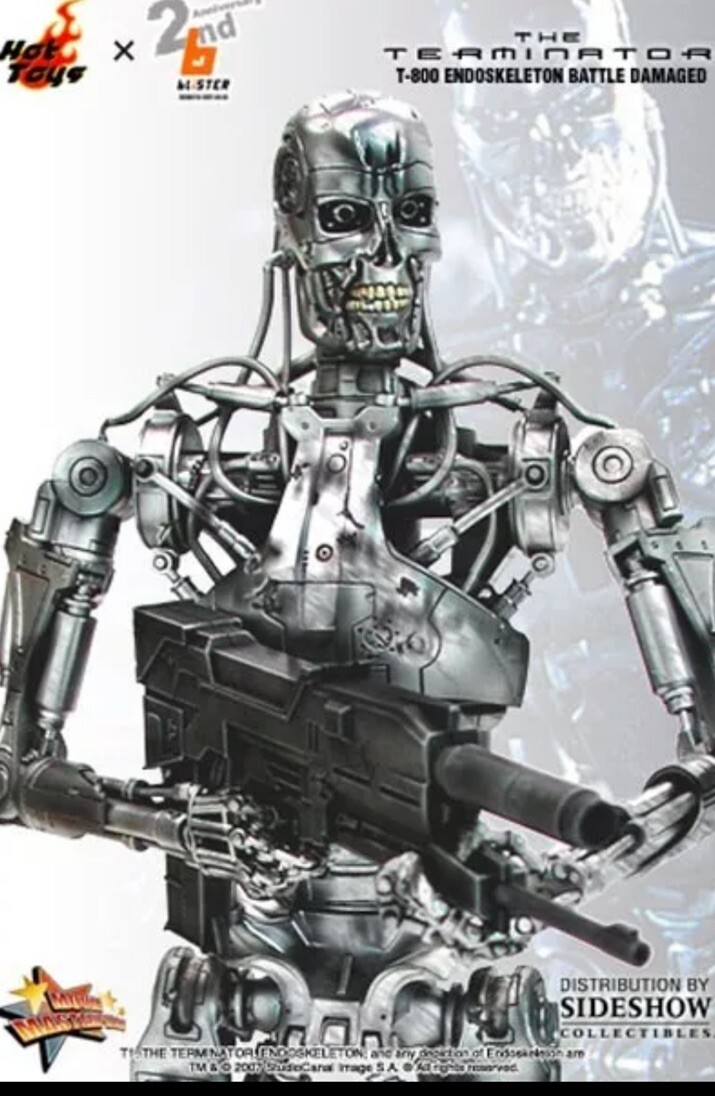 Ultra Rare Sideshow TERMINATOR T-800 ENDOSKELETON BATTLE DAMAGED