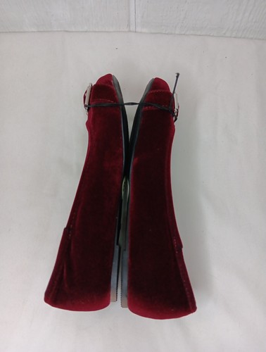 Nautica Giande Buckle Womens 5 Red Velvet Ballet Flats Shoes Slip On NEW - Picture 6 of 7