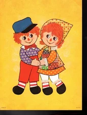 Raggedy Ann & Andy "Set of 4" 9" x 12" Prints By Stapco, N.Y. 1974 Unused