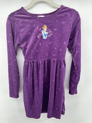 Disney Store Purple Velvet Cinderella Girls Dress Size 9/10 #f1