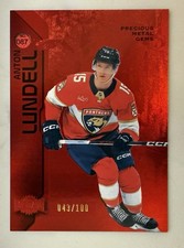 2023-24 Skybox Metal Universe - Anton Lundell #087 Precious Metal Gems Red /100