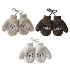 Warm Fleece Infant Mittens With Matching Neck Hanging Strap For Easy Carrying