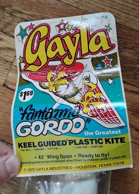 RARE VINTAGE GAYLA FANTAZMA GORDO EAGLE KEEL GUIDED PLASTIC KITE 1975 42in