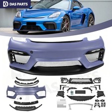 Front Bumper W/O Hl Washe For Porsche 2017-2024 718 Cayman Boxter To GT4 Style