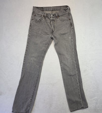 Levi's 501 Original Fit Jeans Gray Denim Button Fly Men's W30 L32 Straight Leg