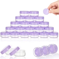 3 Gram Sample Containers with Lids, 25 Count Tiny Sample Jars, 3ML Makeup Cosmet