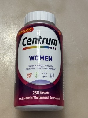 Centrum Multivitamin for Women Multimineral Supplement 250 Tablets Exp 9/27