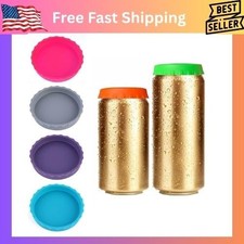 6 Pack Silicone Soda Can Lids   BPA-Free Reusable Can Covers, 6 Colors Standard