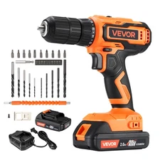 VEVOR Cordless Drill Driver 1/2 inch Metal Chuck Drill Driver Kit Dual Speed
