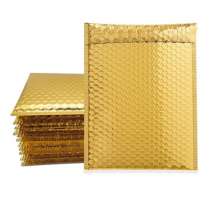 HOSL Metallic Padded Bubble Mailers shipping envelopes 6.25x9'' (Inner), Gold