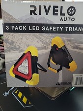 3 pack Warning Triangle - LED Light, Water-Resistant, Shockproof Portable