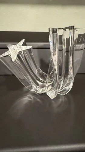 Steuben Crystal Art Glass Shooting Star Figurine Clear Glossy Signed Decorative