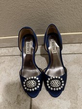 Badgley Mischka Womens Blue Heels