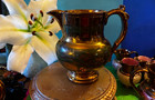 RICH DEEP GREEN Victorian 1800s ANTIQUE ENGLISH COPPER LUSTERWARE Milk Pitcher🩷 — photo 1