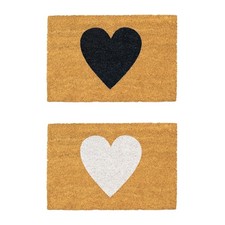 Image of Coir Door Mats - 60 x 40cm - Hearts - Pack of 2