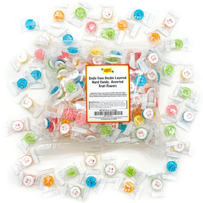 Smiley Face Hard Candy 1 lb 150 Count Assorted Fruit Flavors Party