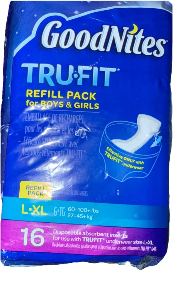 Paquete de recarga Goodnites Tru Fit L/XL 16 unidades 60-100+ libras Foto 3 de 4