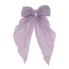 Grace Bow Ribbon Duckbill Hair Clips for Home Purple 1 Pc