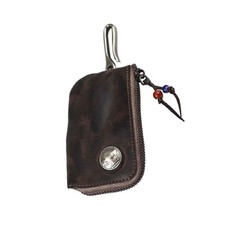 1 Pcs Mini Medieval Leather Zipper Coin Purse Leather Zipper Bag Car Key Bag ...