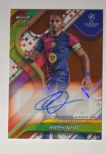 2024-25 Finest UCC #BA-PH Raphinha Autographs Orange Refractor #/25
