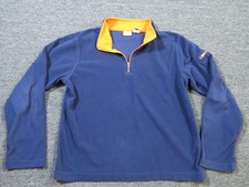 L.L. Bean Fleece Pullover Youth XL 18 Blue 1/4 Zip Mock Neck Long Sleeve