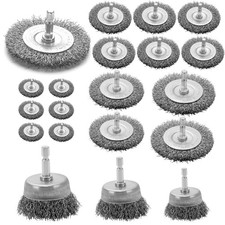 Wire Brush Set 20 Pcs, 1/4 Inch Hex Shank Wheel for Drill, Carbon Steel Brush...