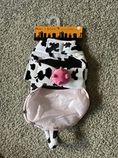 Skull  Bones Dog Halloween Costume Outfit COW w/ Udders Medium NEW