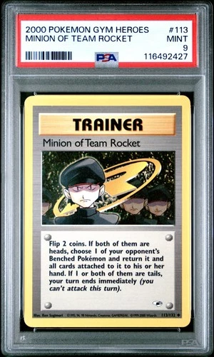 2000 POKEMON GYM HEROES #113 MINION OF TEAM ROCKET PSA 9