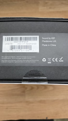 BRAND NEW KEF M500 Hi-Fi On-Ear Wired Headphones Black Silver New Sealed - Picture 9 of 11