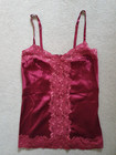 DOLCE & GABBANA D&G Lace Trim Camisole Top Silk Burgundy Ladies FR 40/UK 12