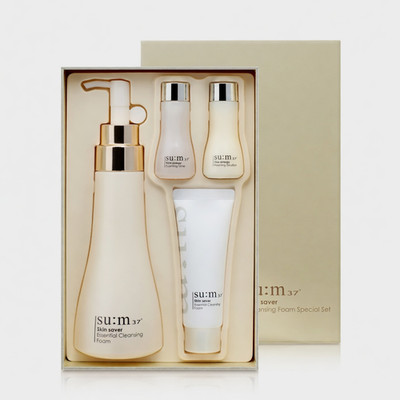 SU:M37 Skin Saver Essential Cleansing Foam Special Set 4 Items Cleanser K-Beauty