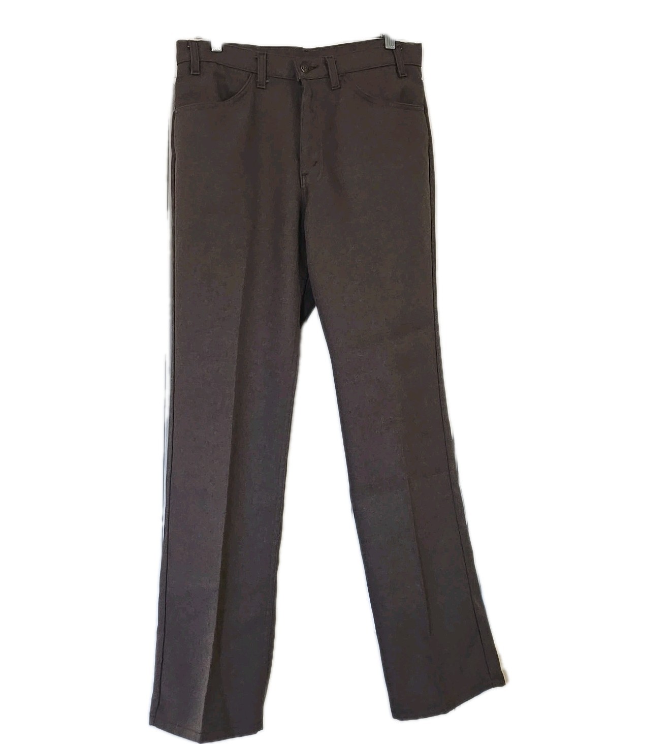 Vtg Levis Action Slacks Mens 34x32 Made in USA Polyester Workwear Brown