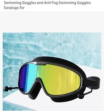 Swimming Goggles Anti-Fog Multi-Color Lens with Earplugs Included for Swimming