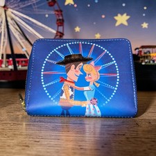 Cartera Loungefly Disney Pixar Toy Story Woody Bo Peep rueda de la fortuna cremallera nueva con etiquetas