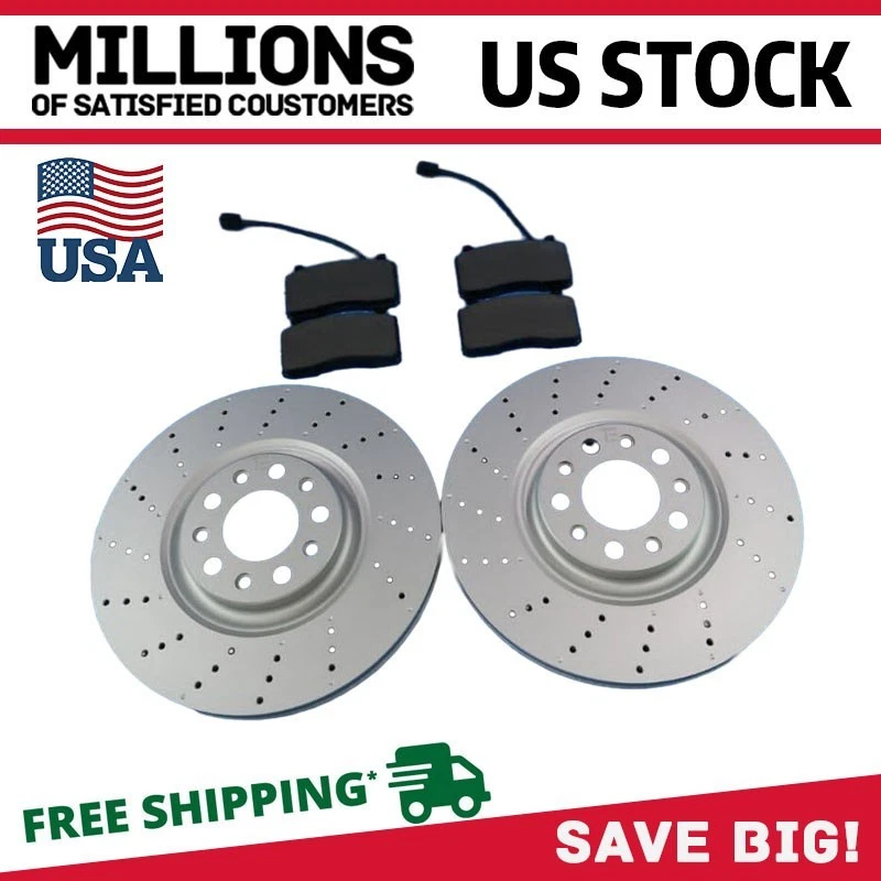 Pastillas de freno delanteras y rotores perforados para Alfa Romeo Giulia seguras y confiables EE. UU. Nuevas Foto 4 de 4