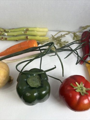 Vintage Lot 30+ Artificial Vegetables Fake Realistic Plastic garlic eggplant Etc - Picture 7 of 8