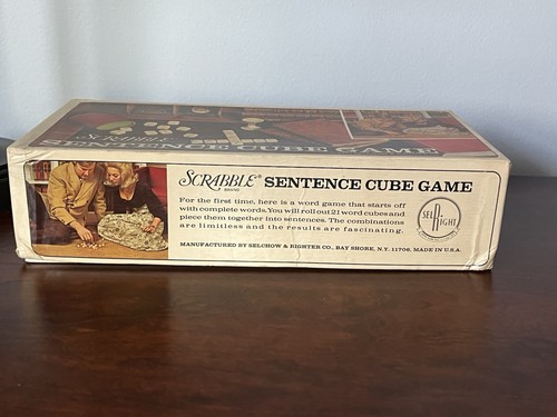 Vintage Scrabble Sentence Cube Game 1971 Wood Dice S & R Games USA - Picture 2 of 6
